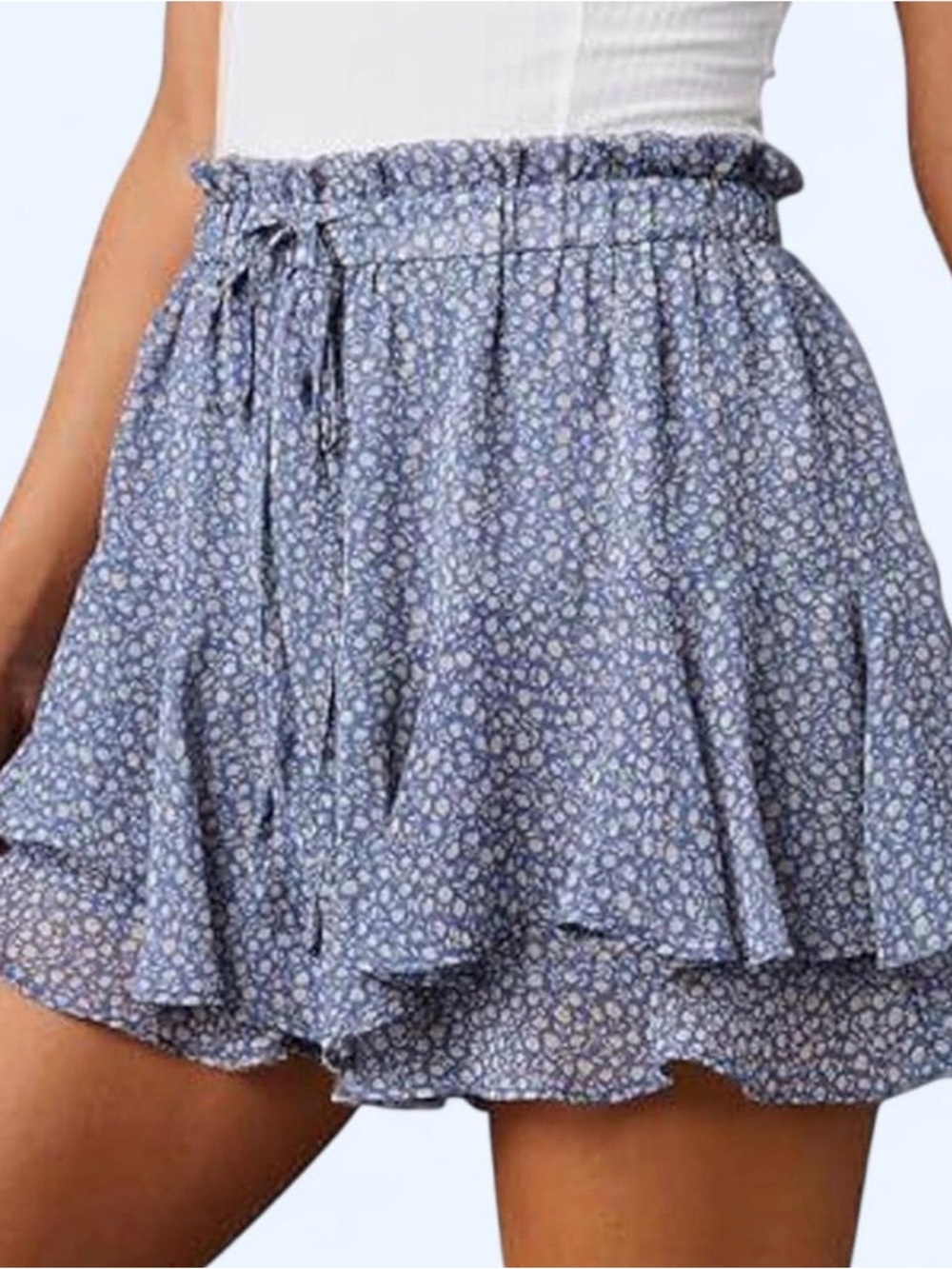 Floral Ruffle Butterfly Chiffon Skort